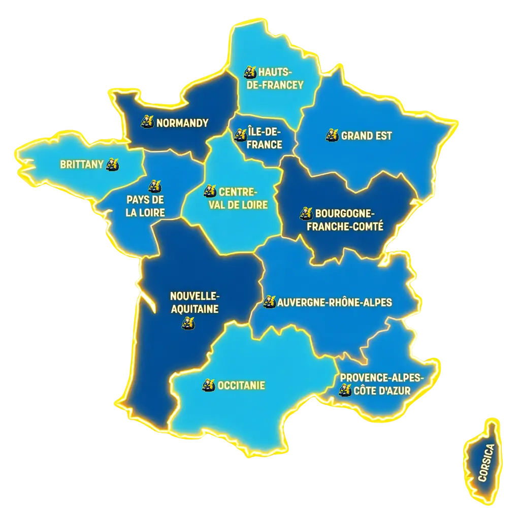 Carte France électricien Voltéléc